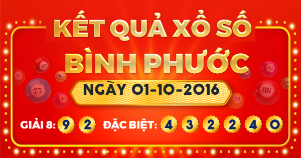 Xổ số Bình Phước ngày 1 tháng 10