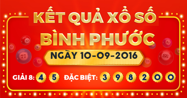 Xổ số Bình Phước ngày 10 tháng 9