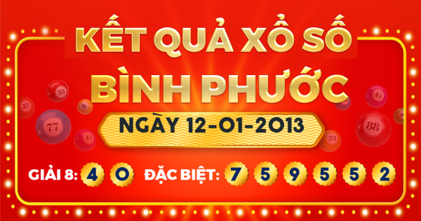 Xổ số Bình Phước ngày 12 tháng 1