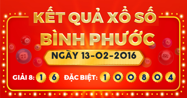 Xổ số Bình Phước ngày 13 tháng 2