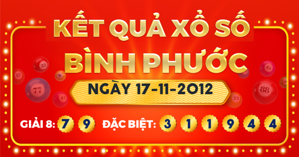 Xổ số Bình Phước ngày 17 tháng 11