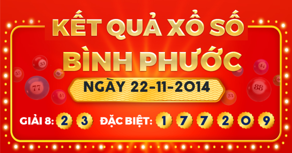 Xổ số Bình Phước ngày 22 tháng 11