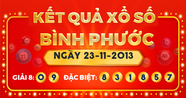 Xổ số Bình Phước ngày 23 tháng 11