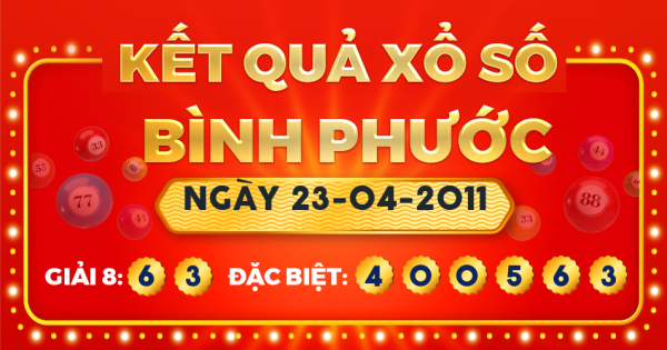 Xổ số Bình Phước ngày 23 tháng 4