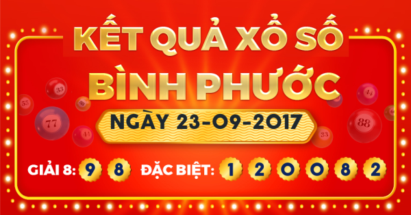 Xổ số Bình Phước ngày 23 tháng 9