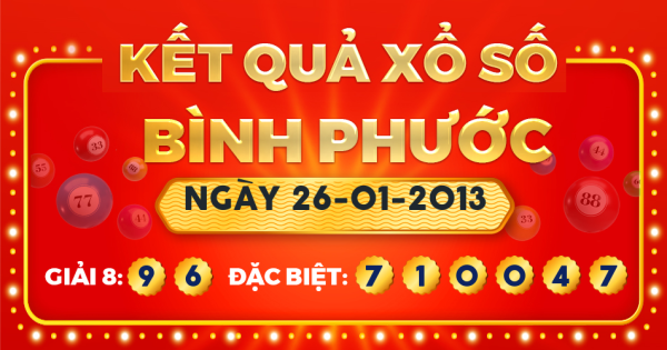 Xổ số Bình Phước ngày 26 tháng 1