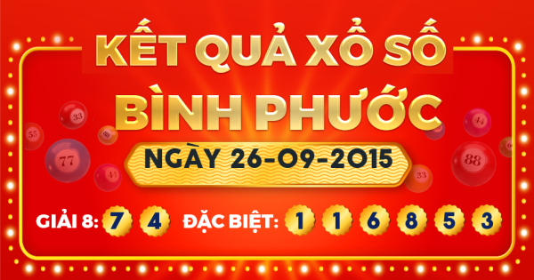 Xổ số Bình Phước ngày 26 tháng 9