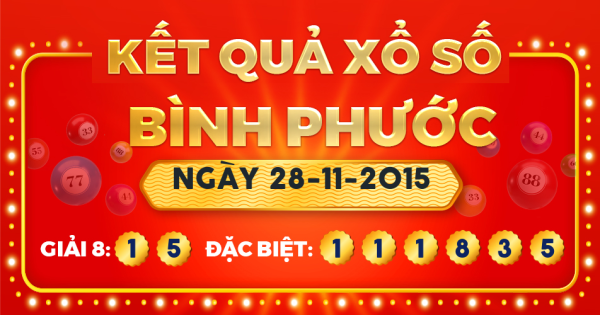 Xổ số Bình Phước ngày 28 tháng 11