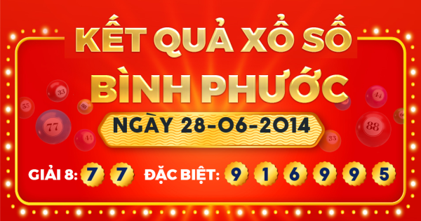 Xổ số Bình Phước ngày 28 tháng 6