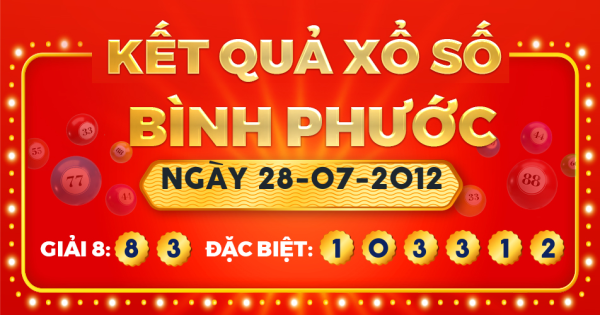 Xổ số Bình Phước ngày 28 tháng 7