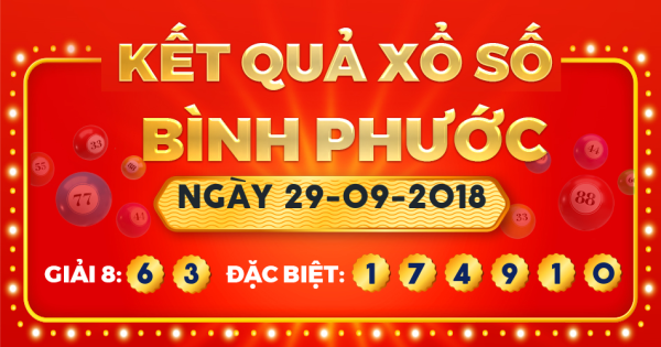 Xổ số Bình Phước ngày 29 tháng 9