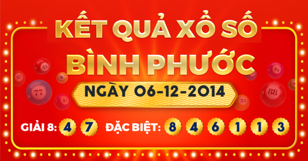 Xổ số Bình Phước ngày 6 tháng 12